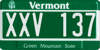 VT license plate XXV137