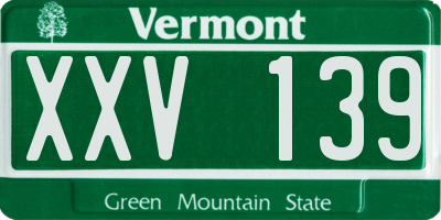 VT license plate XXV139