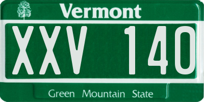 VT license plate XXV140