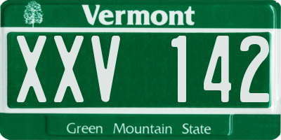 VT license plate XXV142
