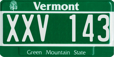 VT license plate XXV143