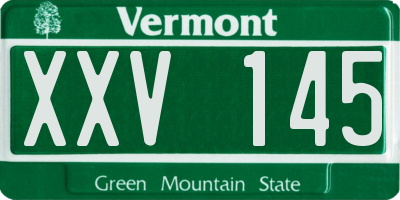VT license plate XXV145
