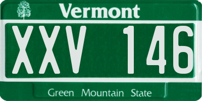 VT license plate XXV146
