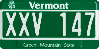 VT license plate XXV147
