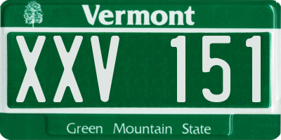 VT license plate XXV151