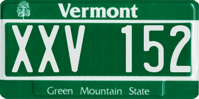 VT license plate XXV152