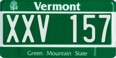 VT license plate XXV157