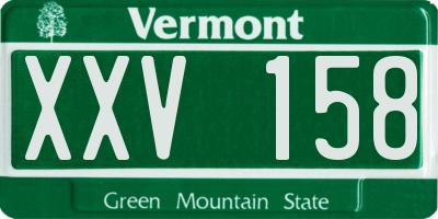 VT license plate XXV158
