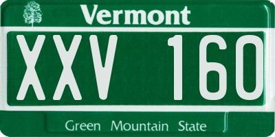 VT license plate XXV160