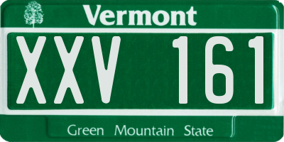 VT license plate XXV161