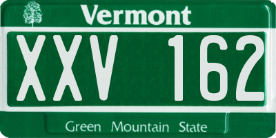 VT license plate XXV162