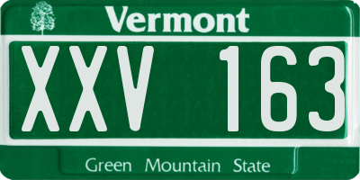 VT license plate XXV163