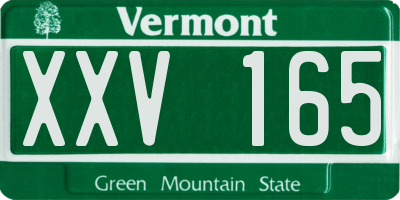 VT license plate XXV165