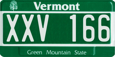 VT license plate XXV166
