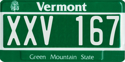 VT license plate XXV167