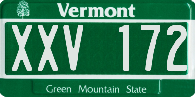 VT license plate XXV172