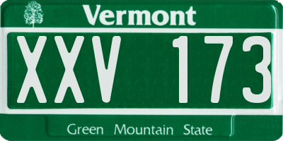 VT license plate XXV173