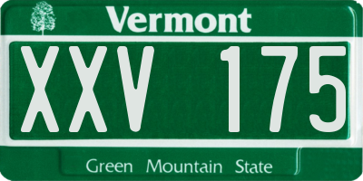 VT license plate XXV175
