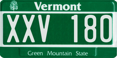 VT license plate XXV180