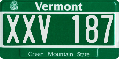 VT license plate XXV187