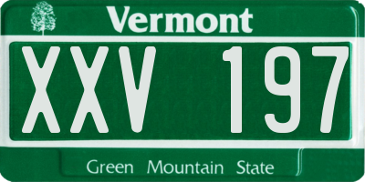VT license plate XXV197
