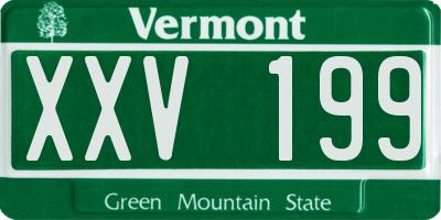 VT license plate XXV199