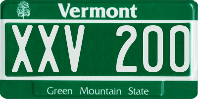 VT license plate XXV200