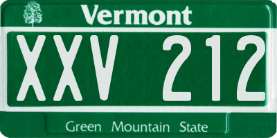 VT license plate XXV212
