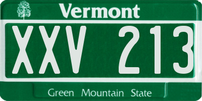 VT license plate XXV213