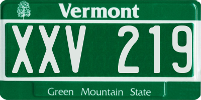 VT license plate XXV219