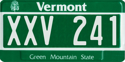 VT license plate XXV241