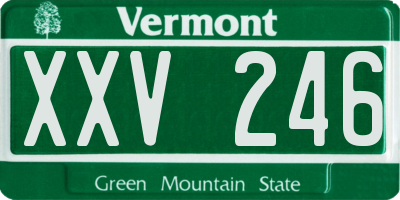 VT license plate XXV246