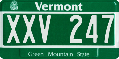 VT license plate XXV247