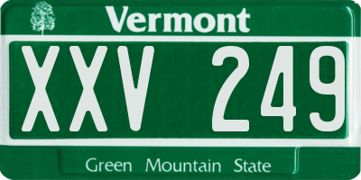 VT license plate XXV249