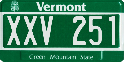 VT license plate XXV251