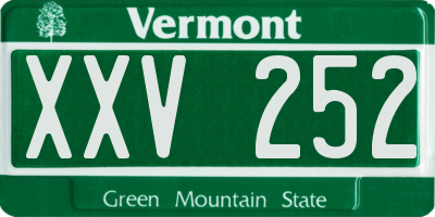 VT license plate XXV252