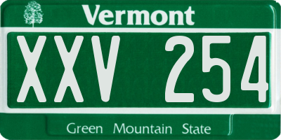 VT license plate XXV254