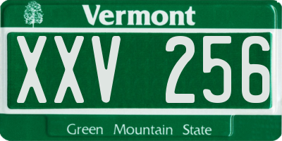 VT license plate XXV256
