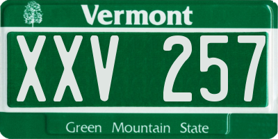 VT license plate XXV257