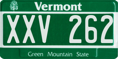 VT license plate XXV262