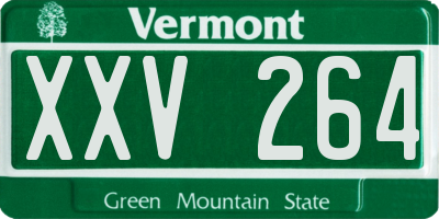 VT license plate XXV264