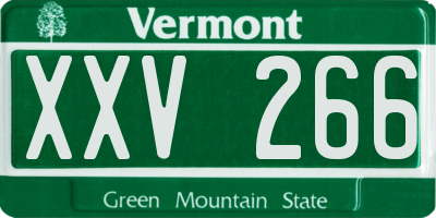 VT license plate XXV266
