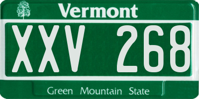 VT license plate XXV268