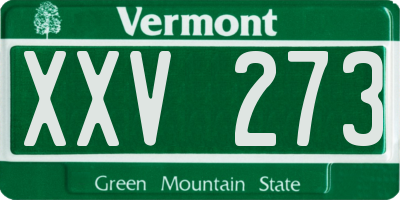 VT license plate XXV273