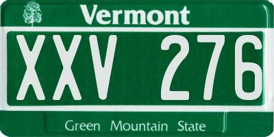 VT license plate XXV276