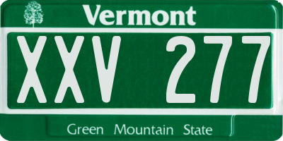 VT license plate XXV277