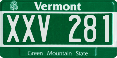 VT license plate XXV281