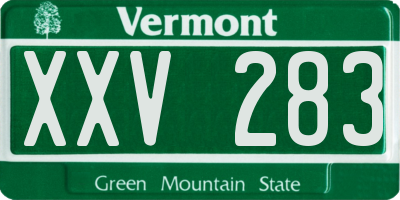 VT license plate XXV283