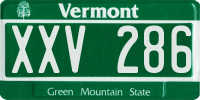 VT license plate XXV286