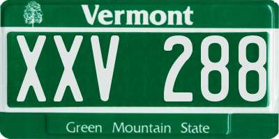 VT license plate XXV288